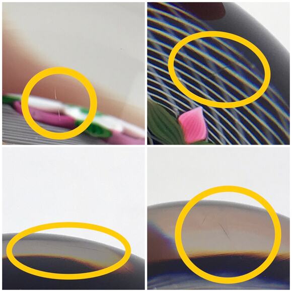 Perthshire 1991E Pink and White Rose Lampwork Flower Latticinio Dome Paperweight - Picture 10 of 13